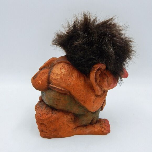 NyForm Troll Man On Rock Thinking #170 Norway Handmade 7 Inch Folk Art Disc - Picture 4 of 11